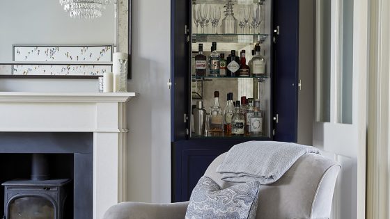 Bespoke home bar in living room