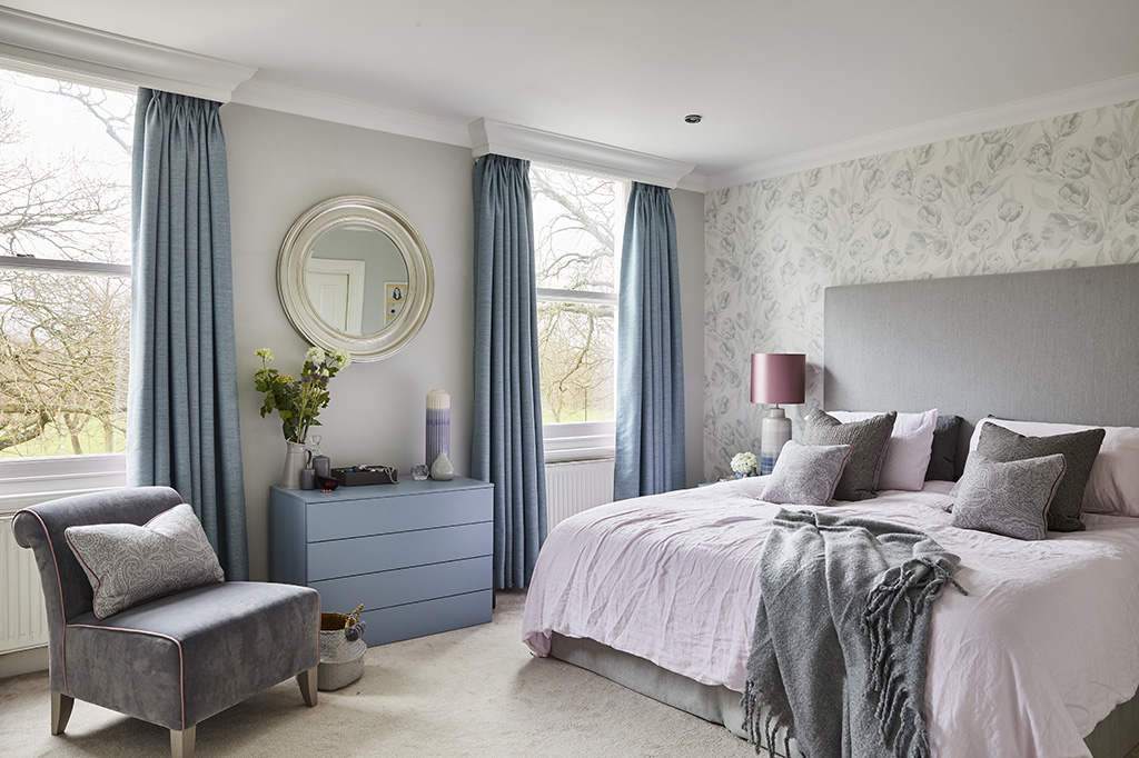 St James bedroom blue pink and grey